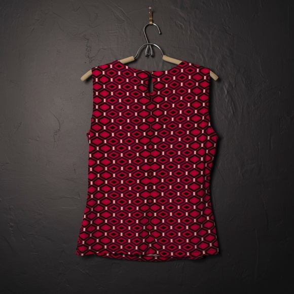 Calvin Klein Sleeveless Geometric Design Blouse M - Picture 5 of 5